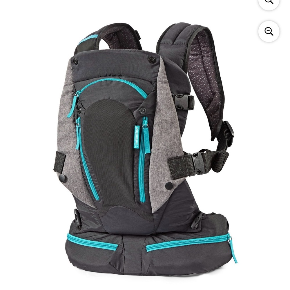 Infantino Black and Teal Multi-Pocket Carrier